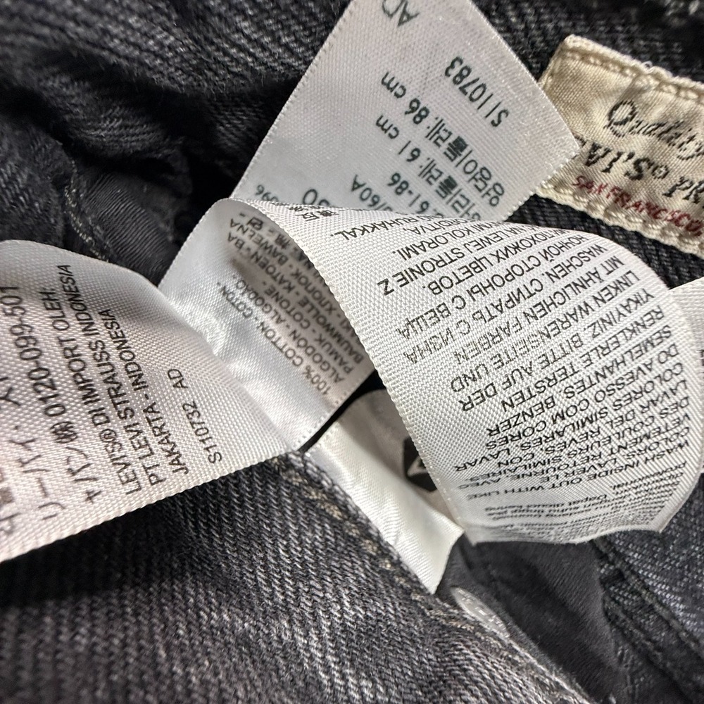 Levi's Baggy Dad Jeans Womens 24 Gray Premium 100% Cotton High Waist Relaxed - Picture 4 of 10